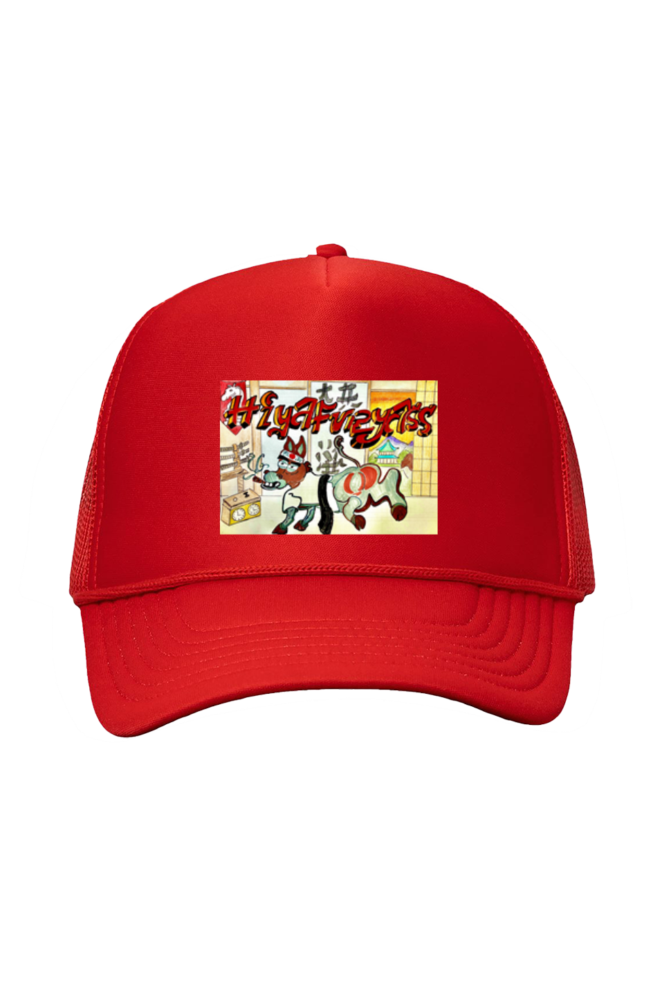 HIYAFURYASS Dojo Design Red Foam Trucker