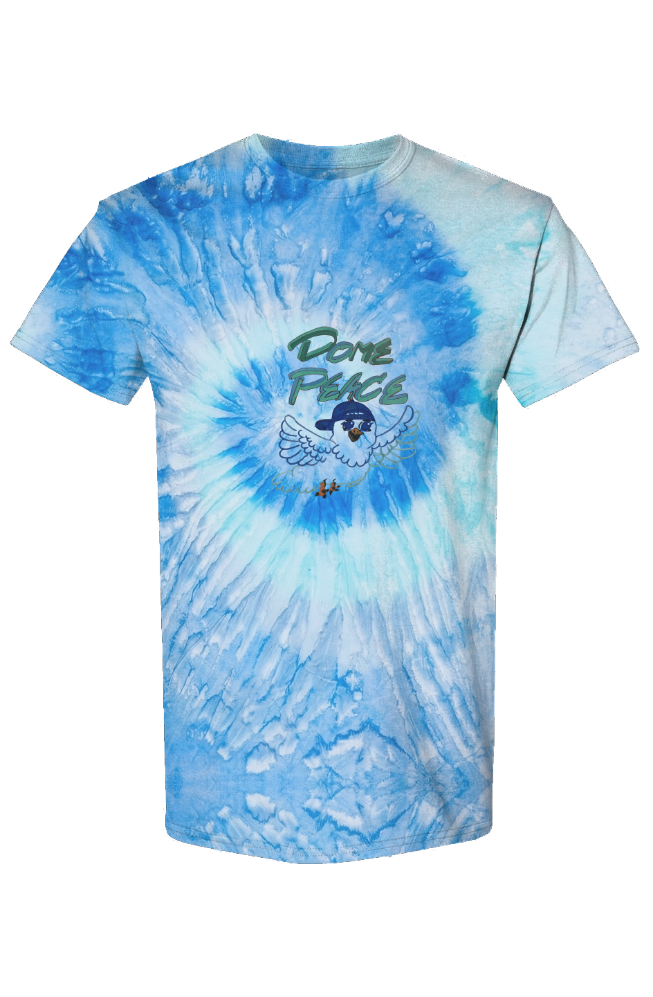 Tie Dye Blue Dome Peace Adult T Shirt