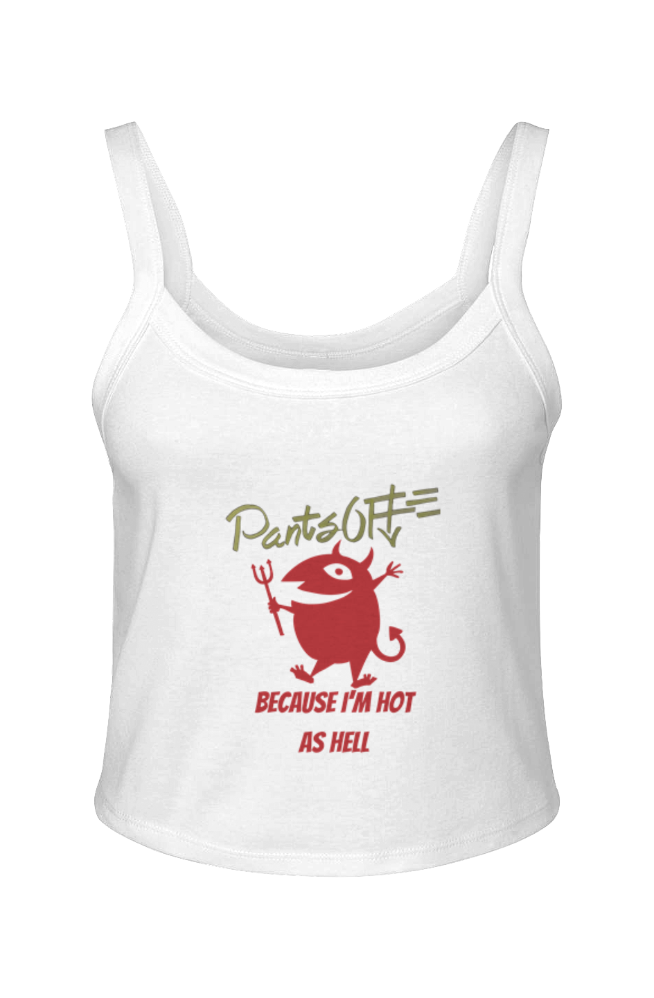 Ladies PANTSOFF Micro Rib Spaghetti Lil Hot Devil Tank