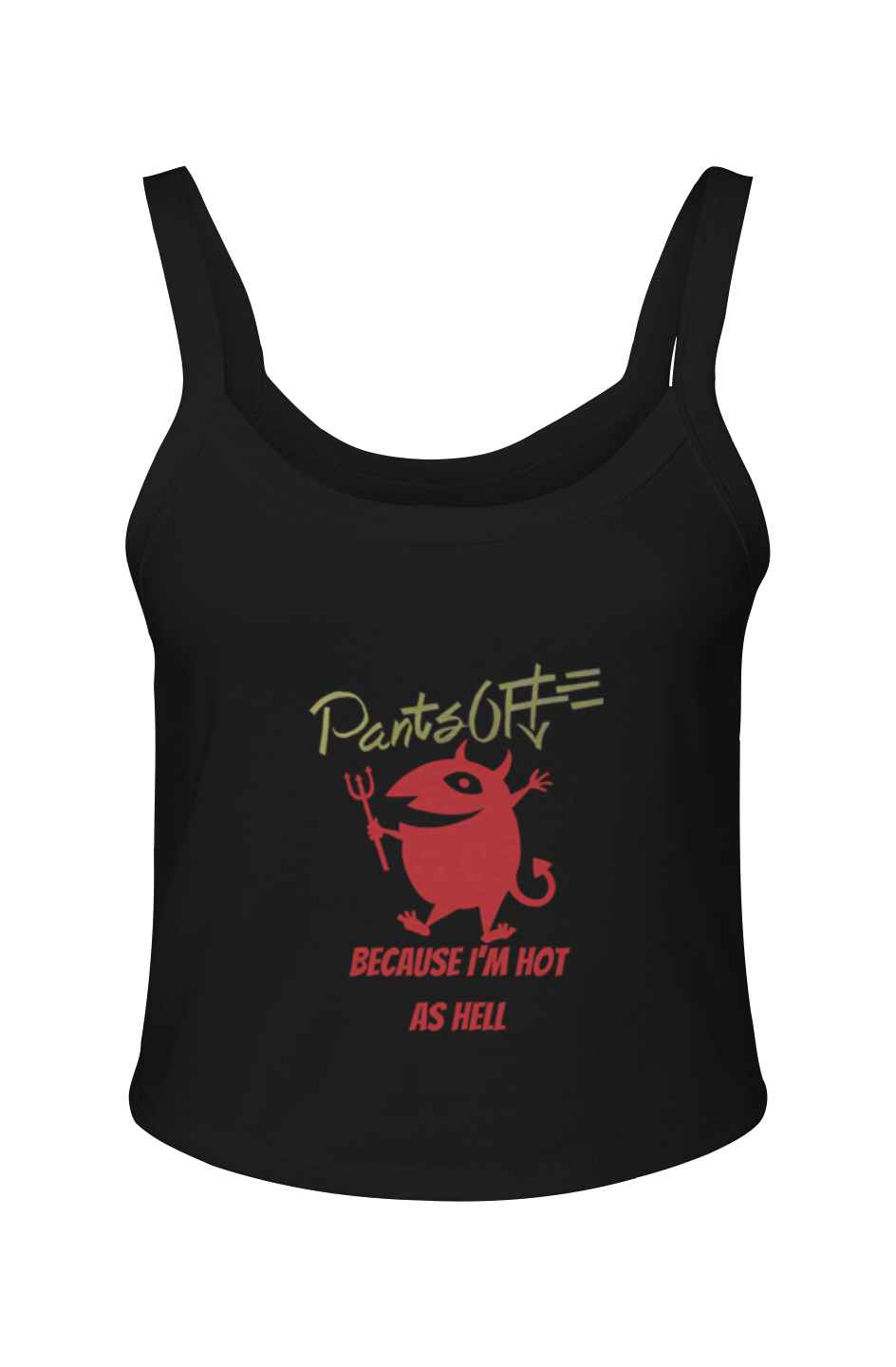 Ladies PANTSOFF Micro Rib Spaghetti Lil Hot Devil Tank