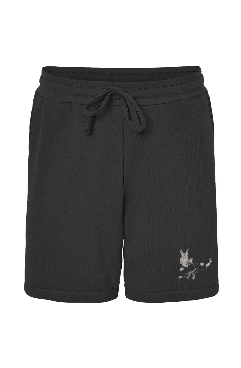 HIYAFURYASS Embroidered Ninja Black Sponge Fleece Shorts