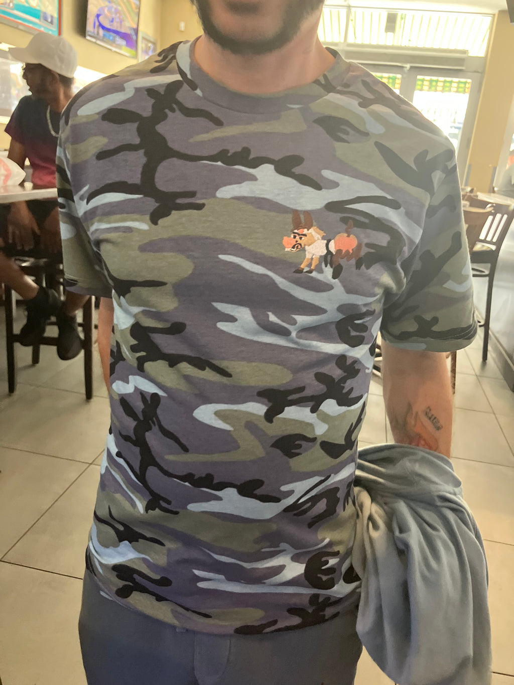HIYAFURYASS Embroidered Ass Cotton Camo Tee