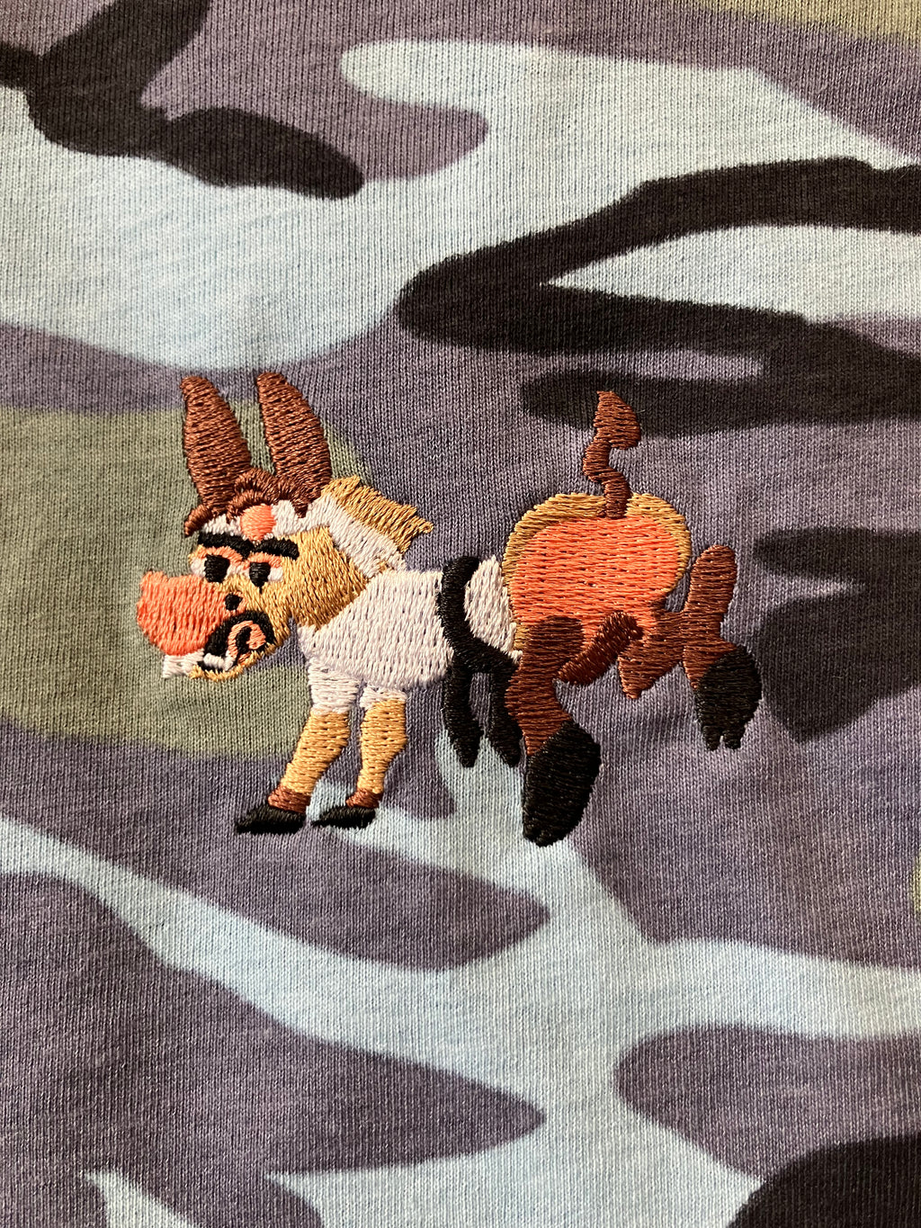 HIYAFURYASS Embroidered Ass Cotton Camo Tee